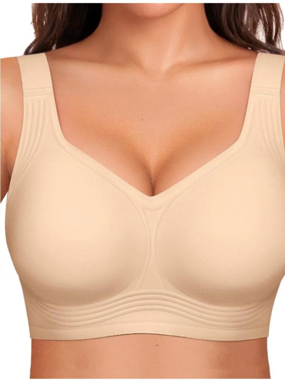 Seamless Support Full-Coverage Bra in Nude